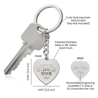 Engraved Heart Keychain for Dog Mom - Mother's Day Gift