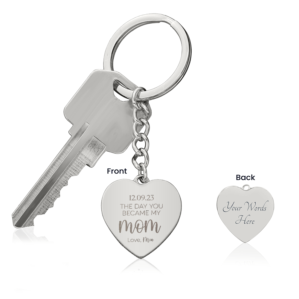 Engraved Heart Keychain for Mom - Mother's Day Gift