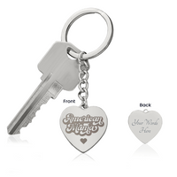 Engraved Heart Keychain for Mom - Mother's Day Gift - American Mama