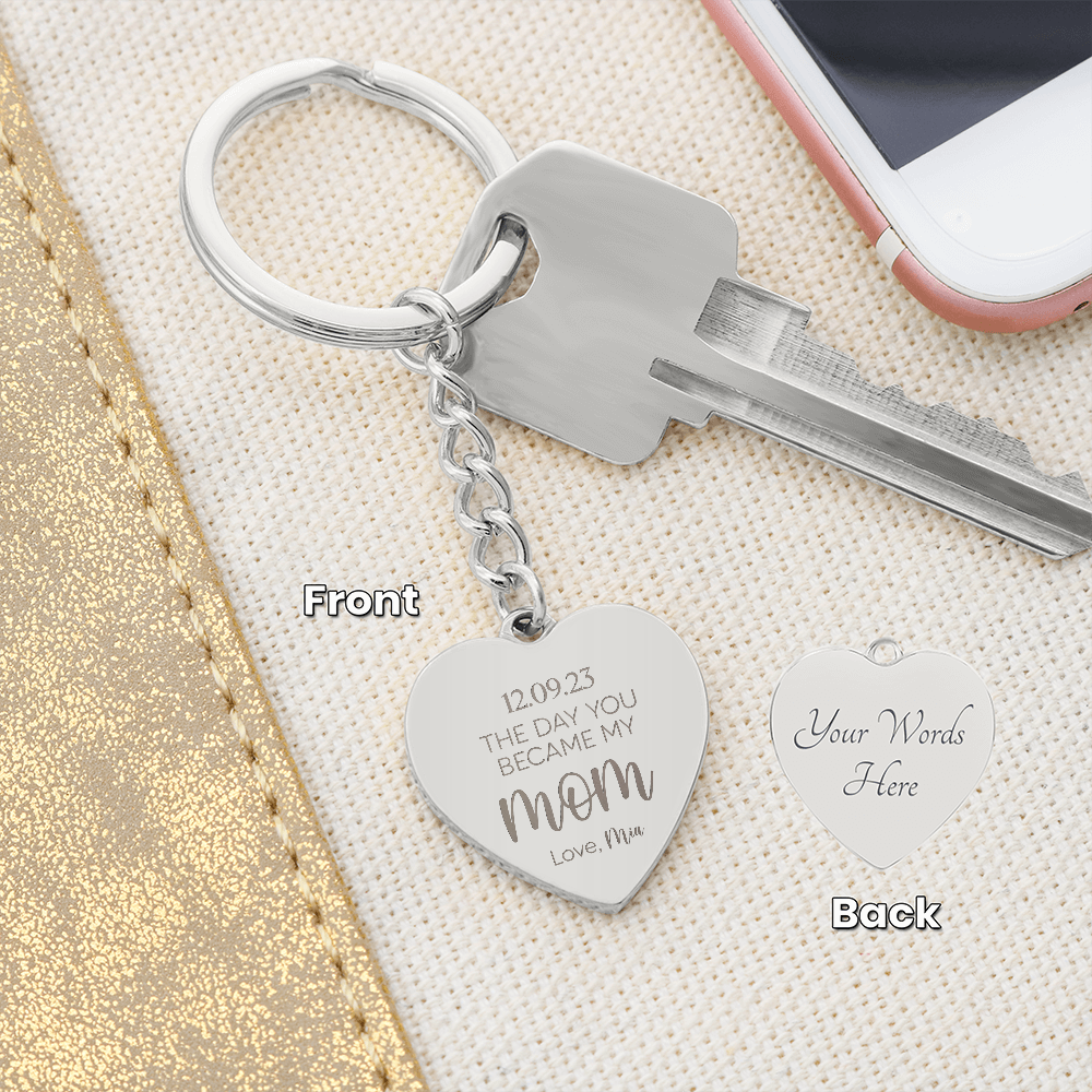 Engraved Heart Keychain for Mom - Mother's Day Gift