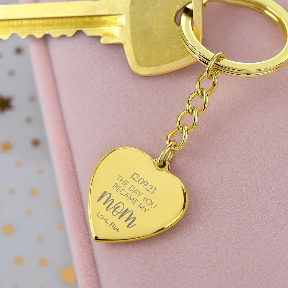 Engraved Heart Keychain for Mom - Mother's Day Gift