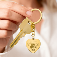 Engraved Heart Keychain for Dog Mom - Mother's Day Gift