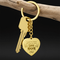 Engraved Heart Keychain for Dog Mom - Mother's Day Gift