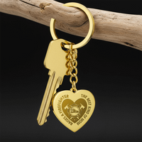 Engraved Heart Keychain for Mom - Mother's Day Gift - Firefighter Mom
