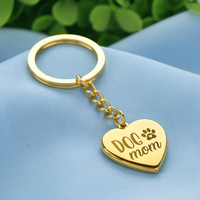 Engraved Heart Keychain for Dog Mom - Mother's Day Gift