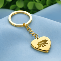 Engraved Heart Keychain for Mom - Mother's Day Gift - Mama Bear