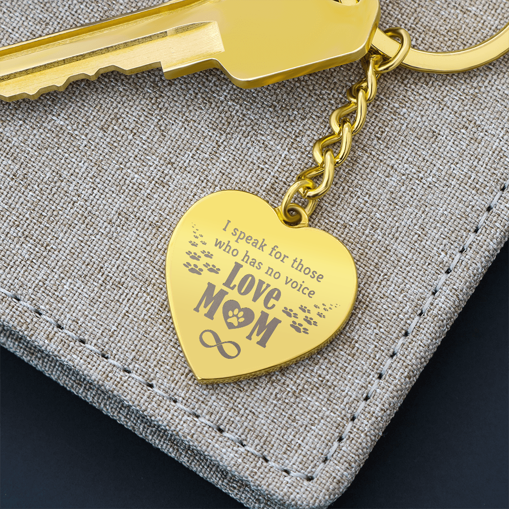 Engraved Heart Keychain for Dog Mom - Mother's Day Gift