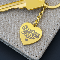 Engraved Heart Keychain for Mom - Mother's Day Gift - American Mama