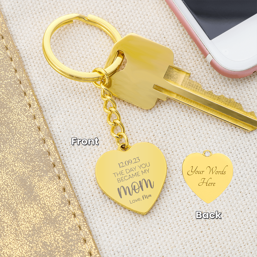 Engraved Heart Keychain for Mom - Mother's Day Gift