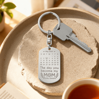 Personalized Engraved Keychain for Mom - Mother's Day Gift - The Day You Become My Mom