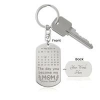 Personalized Engraved Keychain for Mom - Mother's Day Gift - The Day You Become My Mom