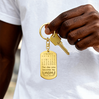 Personalized Engraved Keychain for Mom - Mother's Day Gift - The Day You Become My Mom