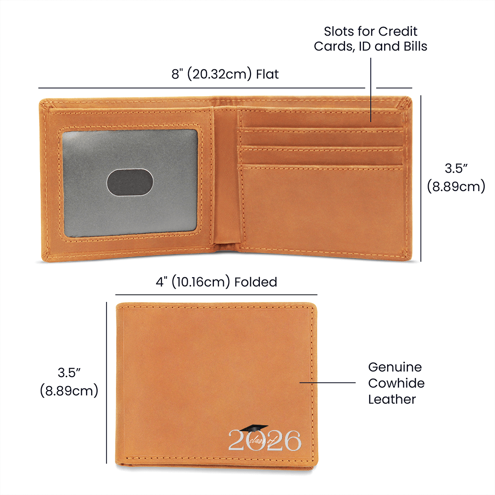 Graphic Leather Wallet - Graduation