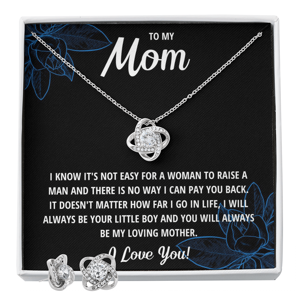 Love Knot Necklace & Earring Set for Mom - Mother's Day Gift