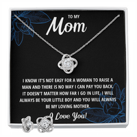 Love Knot Necklace & Earring Set for Mom - Mother's Day Gift