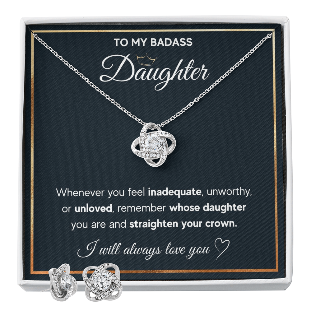 Love Knot Necklace & Earring Set for Daughter - Mother's Day Gift