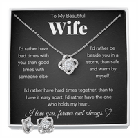 Love Knot Necklace & Earring Set for Wife - Mother's Day Gift