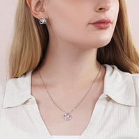 Love Knot Necklace & Earring Set for Sister from Sister - Mother's Day Gift - Connected by Heart