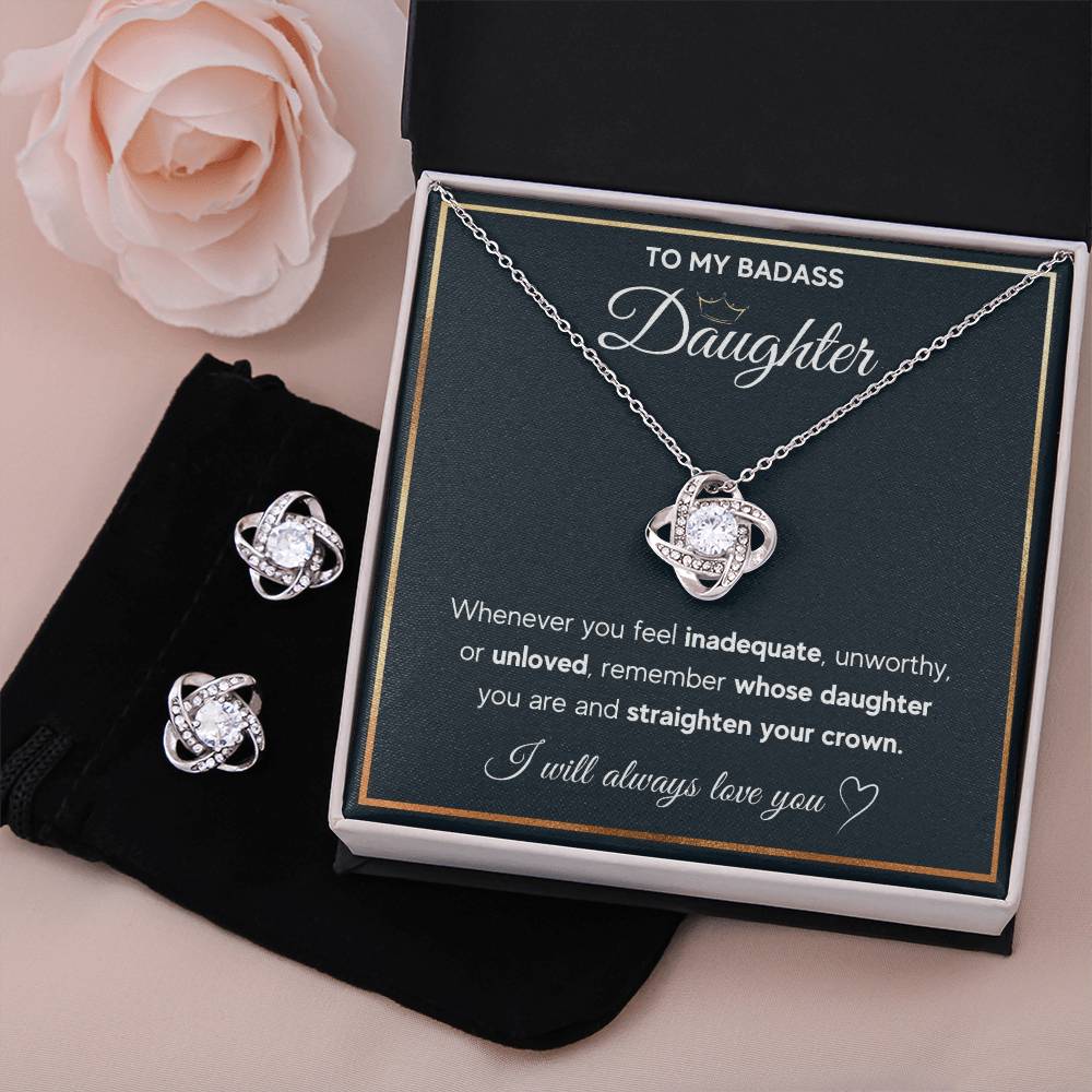 Love Knot Necklace & Earring Set for Daughter - Mother's Day Gift