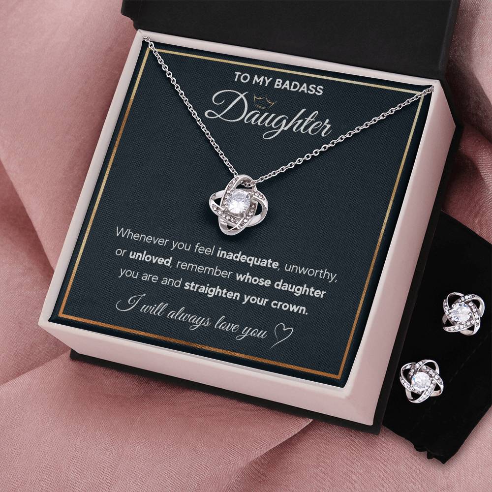 Love Knot Necklace & Earring Set for Daughter - Mother's Day Gift