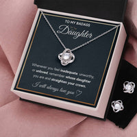 Love Knot Necklace & Earring Set for Daughter - Mother's Day Gift