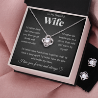 Love Knot Necklace & Earring Set for Wife - Mother's Day Gift