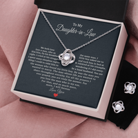 Love Knot Necklace & Earring Set for Daughter-In-Law - Mother's Day Gift