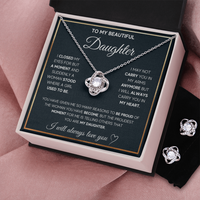Love Knot Necklace & Earring Set for Daughter - Mother's Day Gift