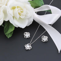 Love Knot Necklace & Earring Set for Sister from Sister - Mother's Day Gift - Connected by Heart