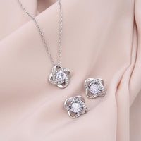 Love Knot Necklace & Earring Set for Sister from Sister - Mother's Day Gift - Connected by Heart
