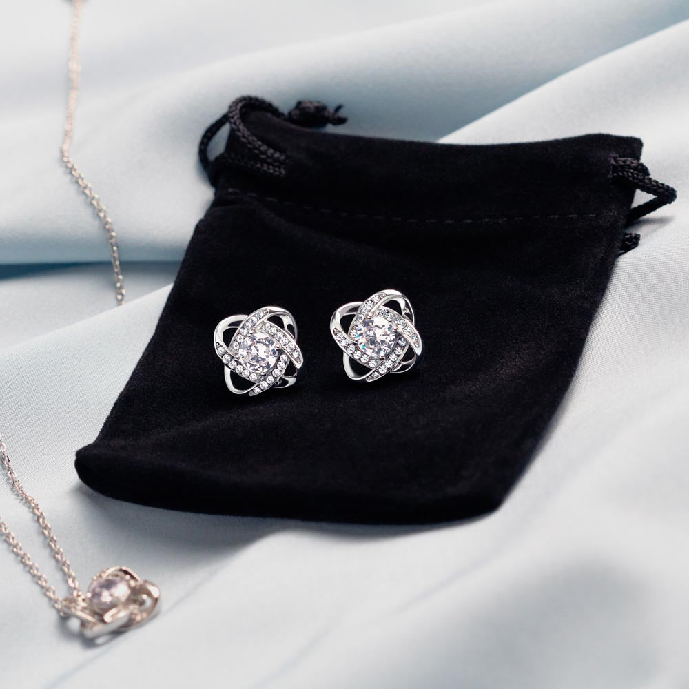 Love Knot Necklace & Earring Set for Sister from Sister - Mother's Day Gift - Connected by Heart