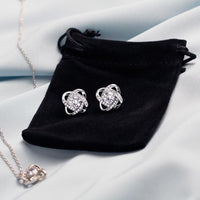 Love Knot Necklace & Earring Set for Sister from Sister - Mother's Day Gift - Connected by Heart