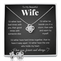 Love Knot Necklace & Earring Set for Wife - Mother's Day Gift