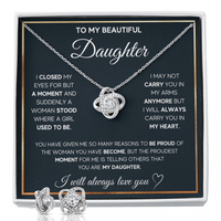 Love Knot Necklace & Earring Set for Daughter - Mother's Day Gift