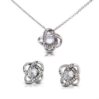 Love Knot Necklace & Earring Set for Sister from Sister - Mother's Day Gift - Connected by Heart