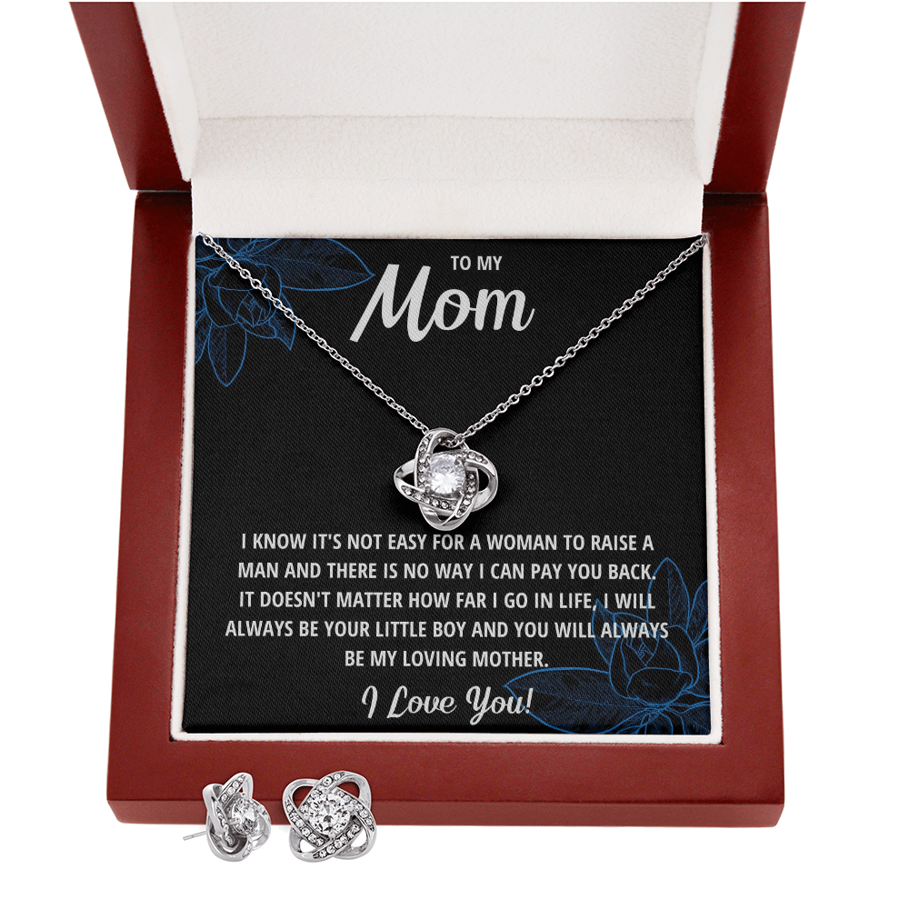 Love Knot Necklace & Earring Set for Mom - Mother's Day Gift