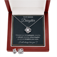 Love Knot Necklace & Earring Set for Daughter - Mother's Day Gift