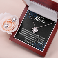 Love Knot Necklace & Earring Set for Mom - Mother's Day Gift