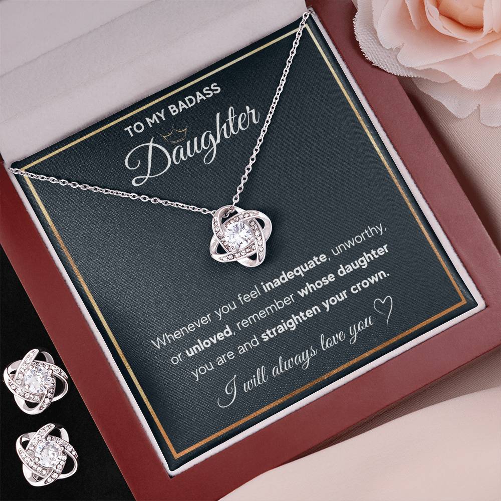Love Knot Necklace & Earring Set for Daughter - Mother's Day Gift