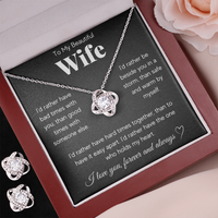 Love Knot Necklace & Earring Set for Wife - Mother's Day Gift