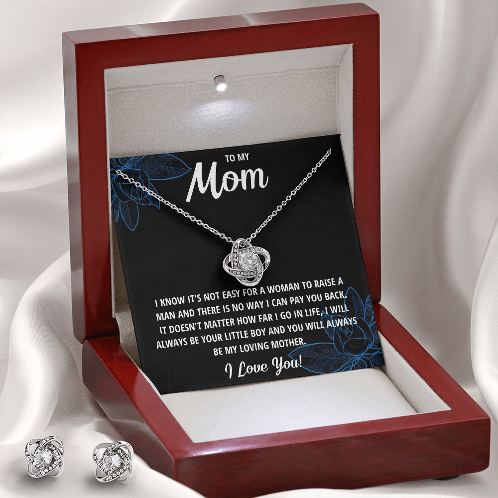 Love Knot Necklace & Earring Set for Mom - Mother's Day Gift