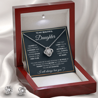 Love Knot Necklace & Earring Set for Daughter - Mother's Day Gift