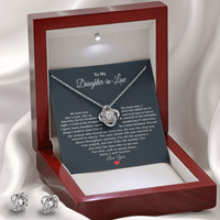 Love Knot Necklace & Earring Set for Daughter-In-Law - Mother's Day Gift