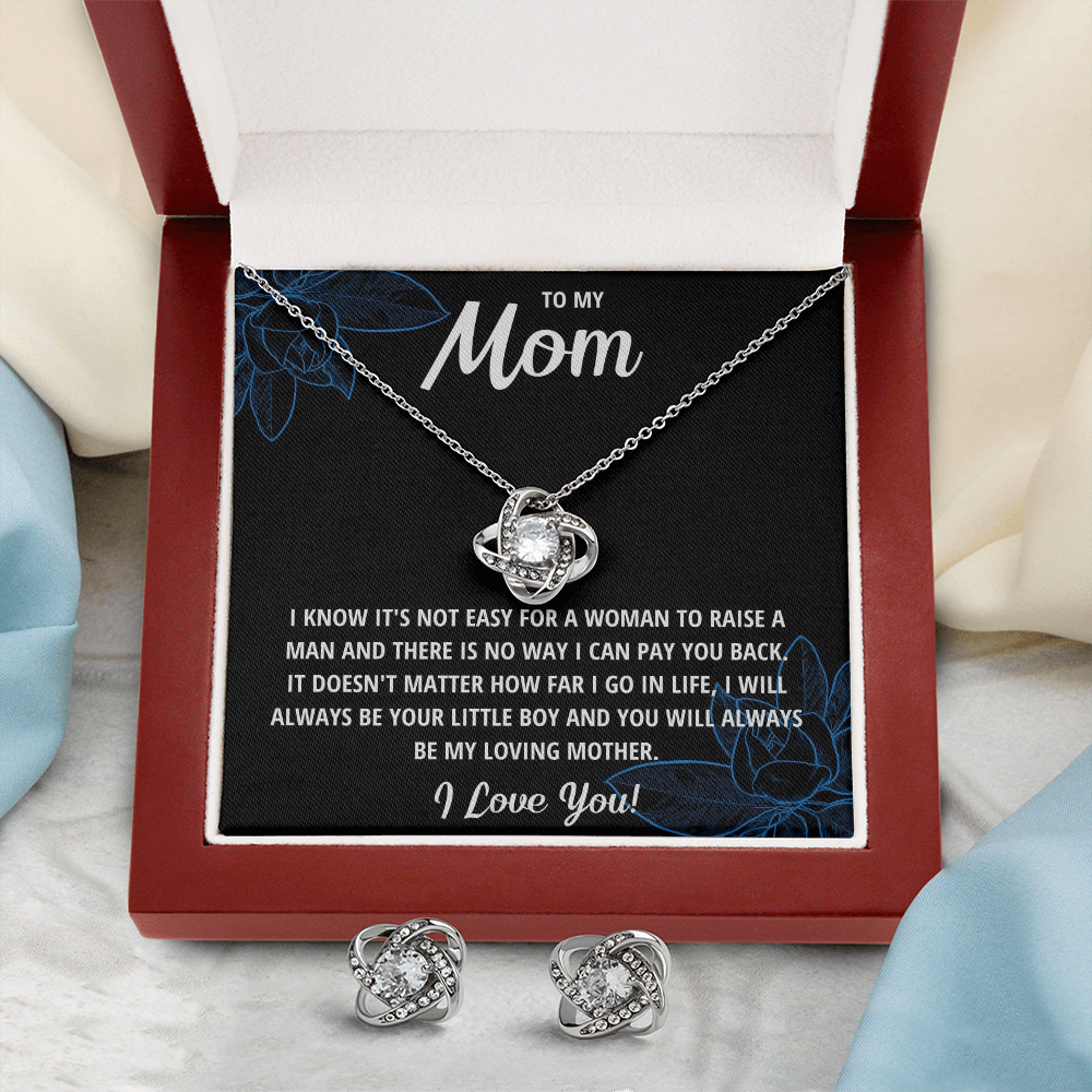 Love Knot Necklace & Earring Set for Mom - Mother's Day Gift