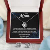 Love Knot Necklace & Earring Set for Mom - Mother's Day Gift