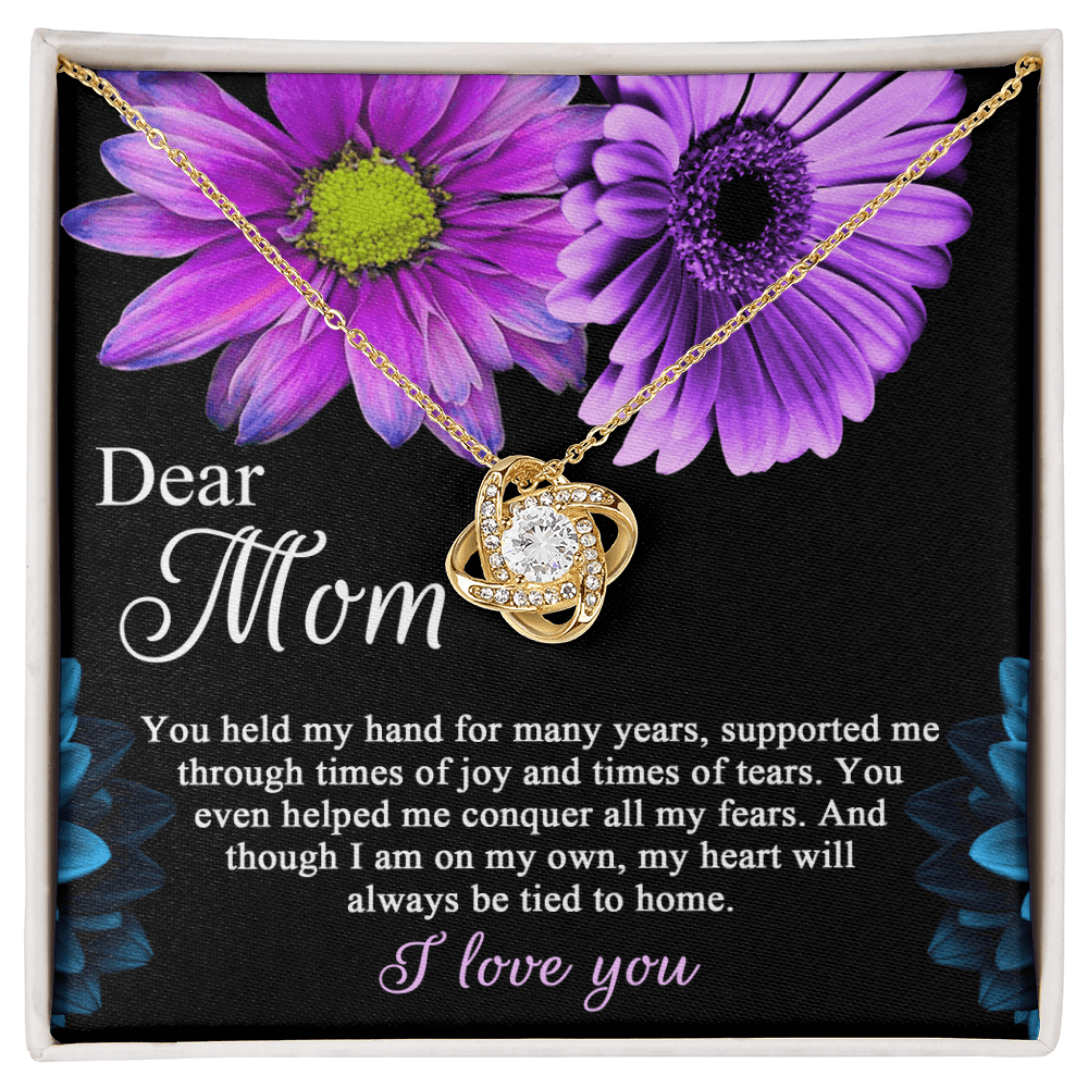 Love Knot Necklace – Gift for Mom from a Child Whose Heart Remains Connected to Home - TreasuredTale
