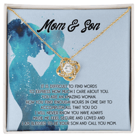 Love Knot Necklace – Mom Gift from Son with Message - TreasuredTale