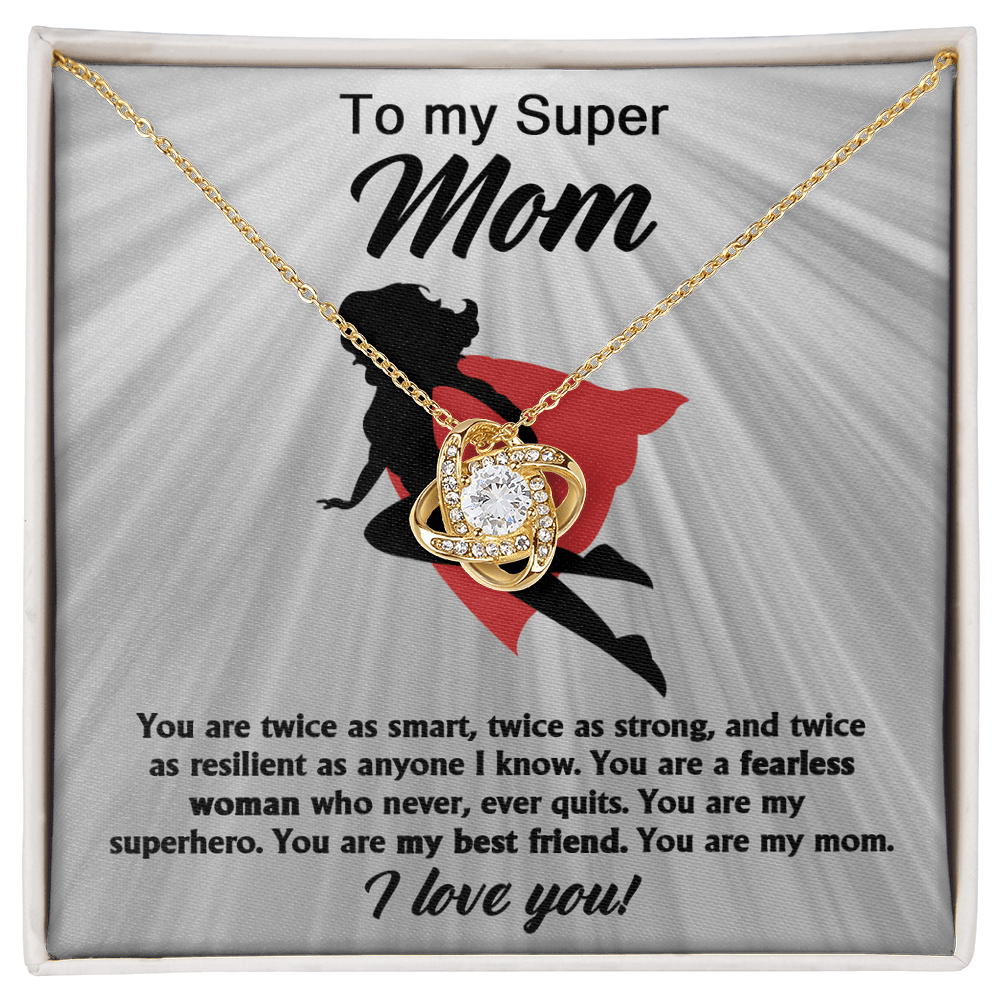 Love Knot Necklace – Empowering Gift for a Super Mom Who's Strong, Fearless and Full of Love - TreasuredTale