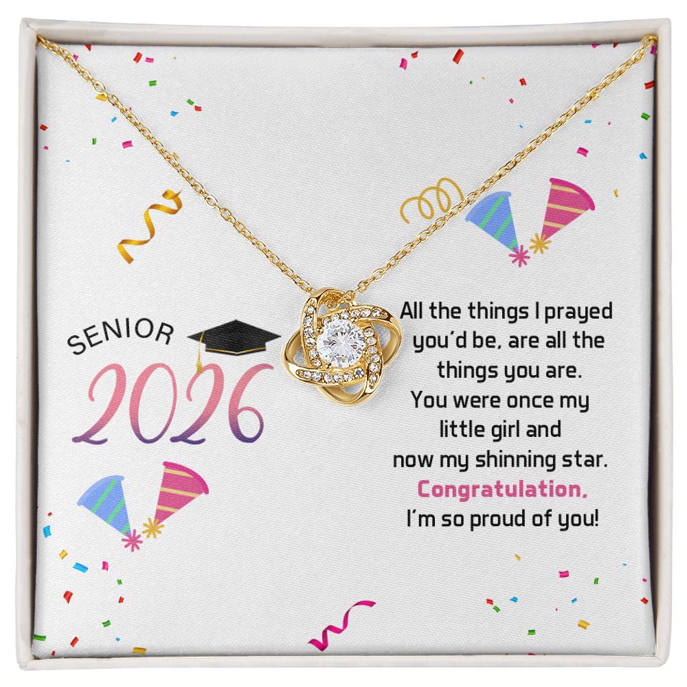 Love Knot Necklace - Senior Graduation, Gift for Daughter