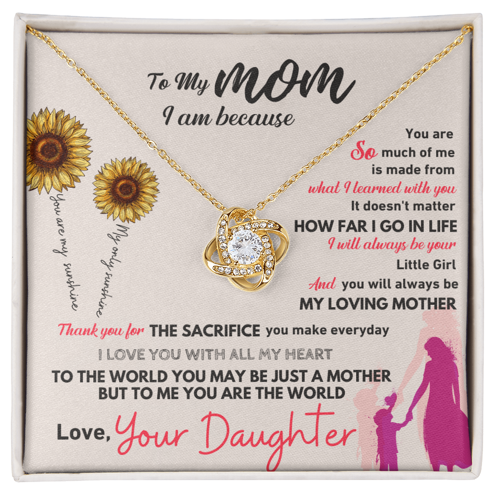 Love Knot Necklace for Mom from Daughter - Mother's Day Gift